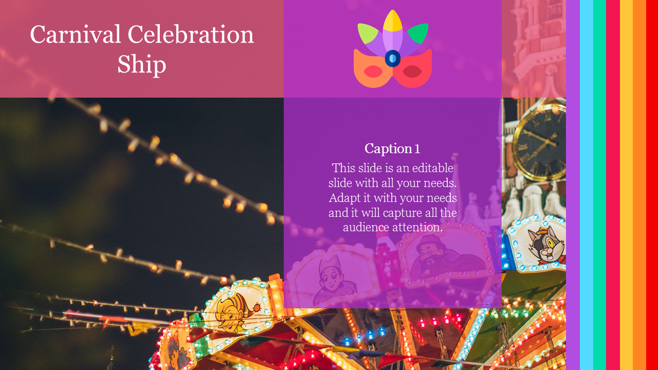 Carnival Celebration Ship PowerPoint Presentation Template